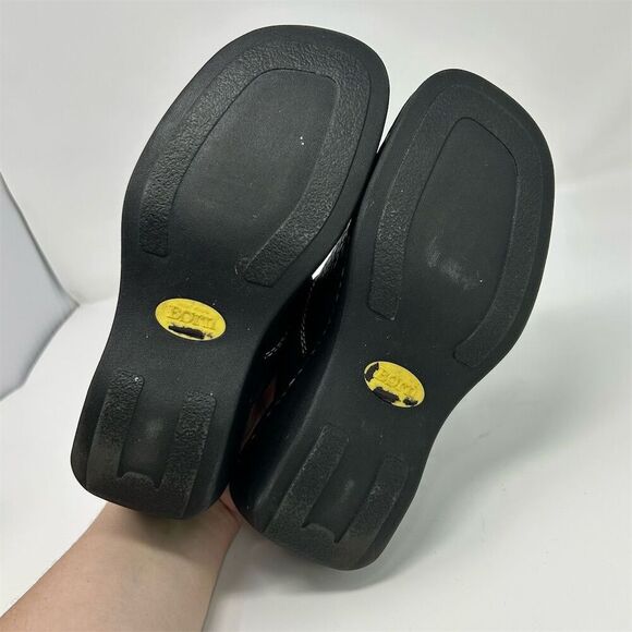 Born Women's Slip On Black Leather Mules Clogs Heels Size 7 Comfort Casual - Picture 10 of 14